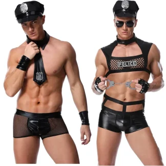 Sexy Mesh Cop Uniform Lingerie