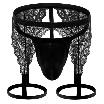 Lace Suspender Thigh Belt Thong - Image 4