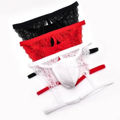 Lace Suspender Thigh Belt Thong - Image 12