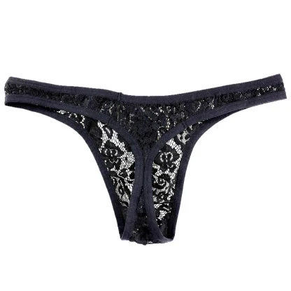 Floral Sheer Lace Sexy Thong - Image 2