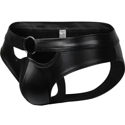 Ring Front Decor Black Jockstrap