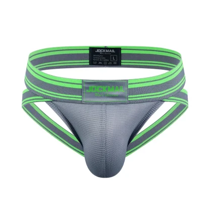 Two Tone Striped Sexy Jockstrap - Image 14