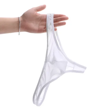 See-through Plain Color Thongs - Image 3