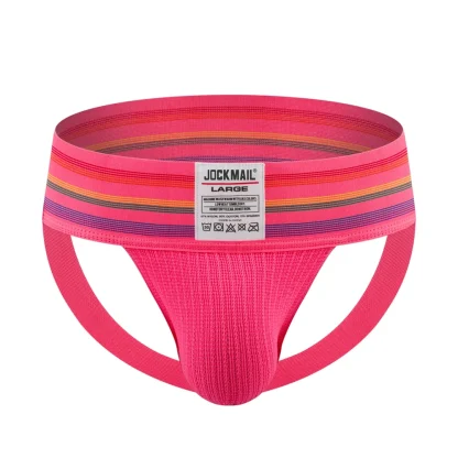 Multicolored Striped Hot Jockstrap - Image 2