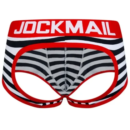 Backless Men's Striped Jockstrap - Image 6