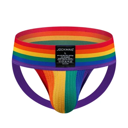 Multicolored Striped Hot Jockstrap - Image 6