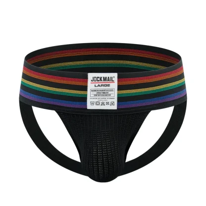 Multicolored Striped Hot Jockstrap - Image 3