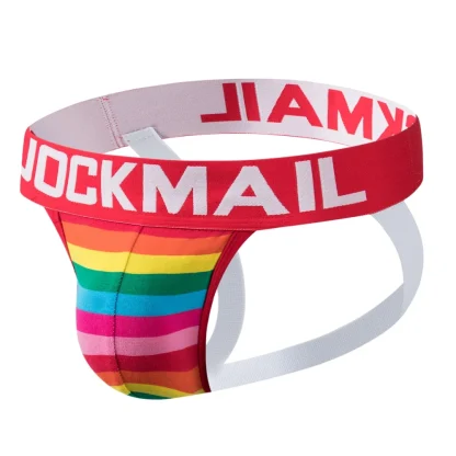 Multicolored Striped Athletic Jockstrap